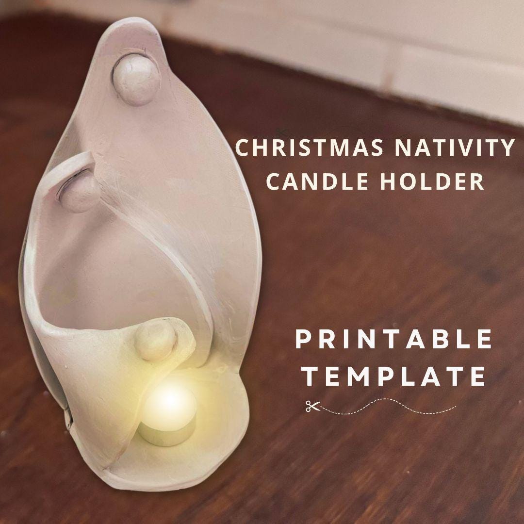 Christmas Nativity Candle Holder Template