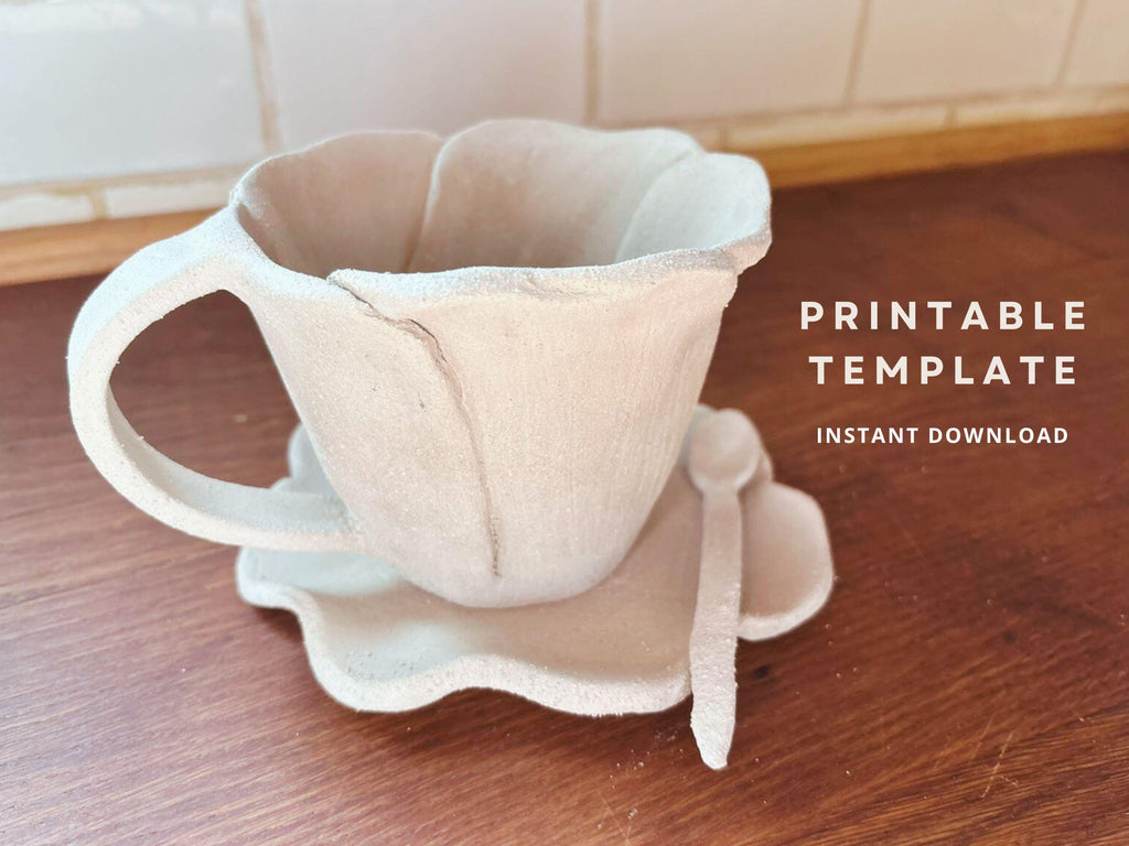 Flower Mug Pottery Template