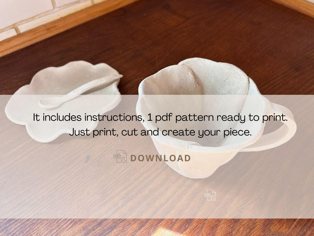 Flower Mug Pottery Template